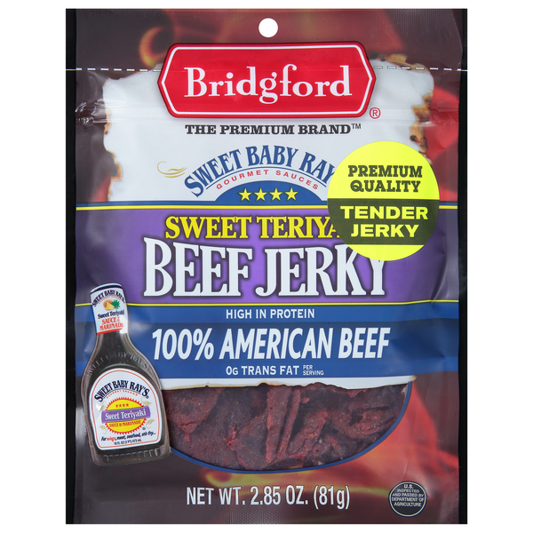 Popcorn & Jerky Bridgford Beef Jerky, Sweet Teriyaki hero