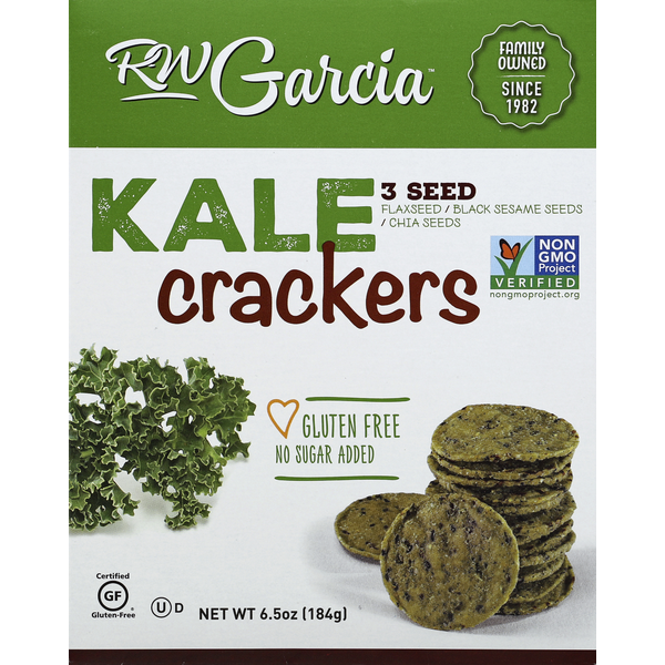 Crackers RW Garcia Crackers, Kale, 3 Seed hero