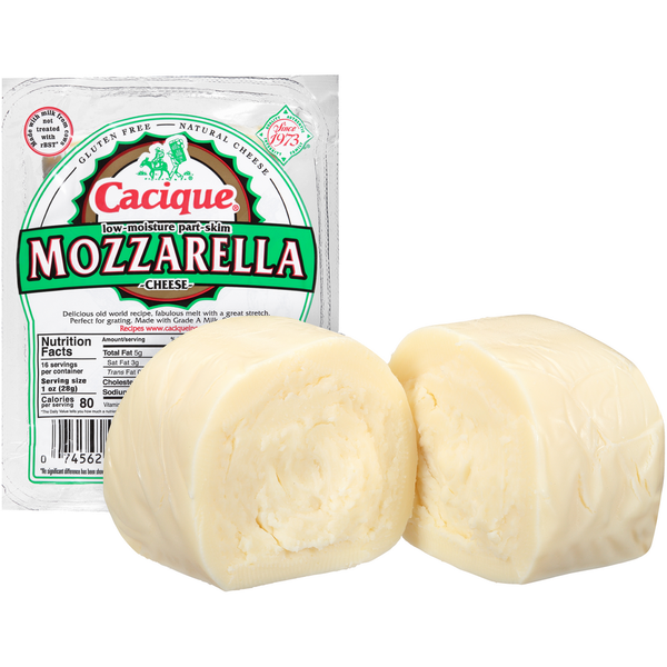 Packaged Cheese Cacique Mozzarella Low-Moisture Part-Skim Milk Cheese hero