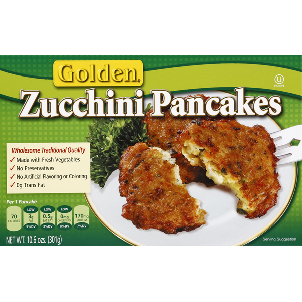 Kosher Foods Golden Zucchini Pancakes hero