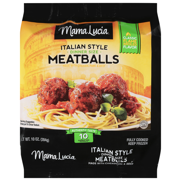 Frozen Meals Mama Lucia Meatballs, Italian Style, Dinner Size hero