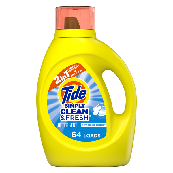 Laundry Tide Simply Clean & Fresh Liquid Laundry Detergent, Refreshing Breeze, 64 loads hero