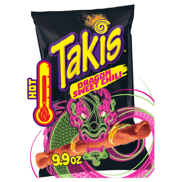 Mexican/Hispanic/Latino Foods Takis Dragon Sweet Chili Rolled Tortilla Chips Bag hero