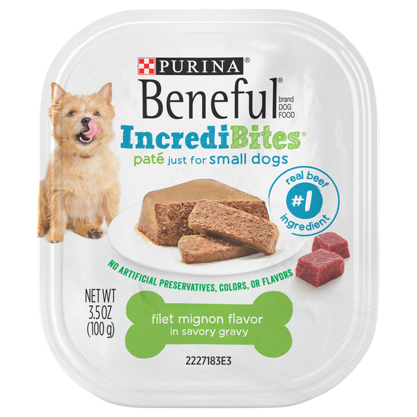 Dog Food Purina Dog Food, Filet Mignon Flavor in Savory Gravy, Incredibites hero