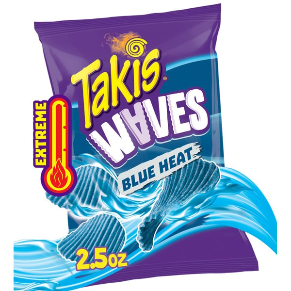 Takis Waves Blue Heat Wavy Potato Chips Bag hero