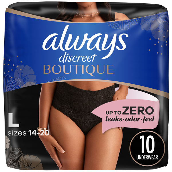 Feminine Care Always Discreet Discreet Boutique Underwear, L hero