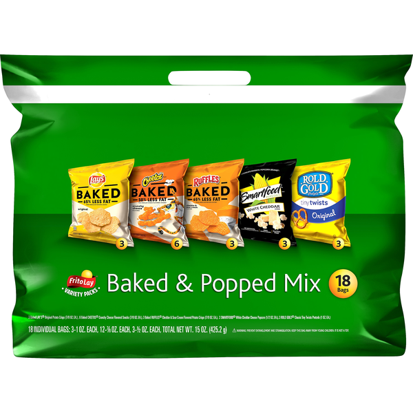 Chips & Pretzels Frito Lay Baked & Popped Mix, Variety Packs hero