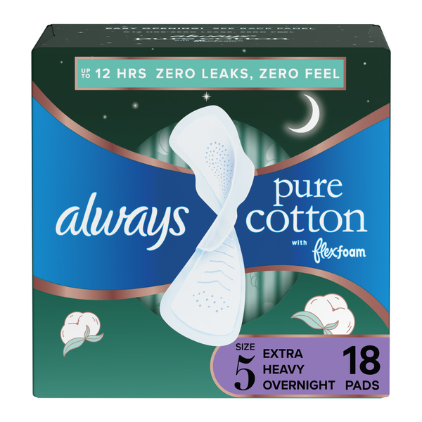 Always Pure Cotton Night Pads hero