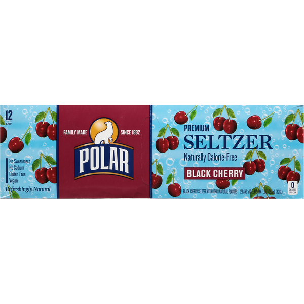 Seltzer & Sparkling Drinks Polar Seltzer, Black Cherry, Premium hero