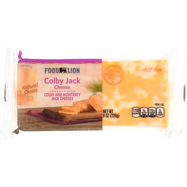 Packaged Cheese Food Lion Natural Colby Jack Cheese hero