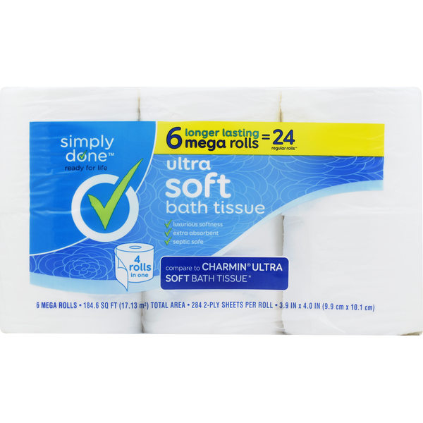 Paper Goods Simply Done Bath Tissue, Ultra Soft, Mega Roll, 2-Ply hero