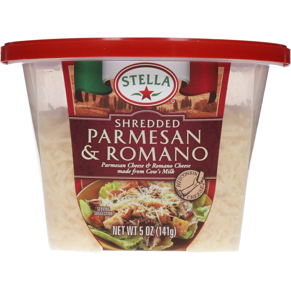 Packaged Cheese Stella Shredded Cheese, Parmesan & Romano hero