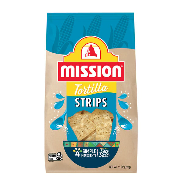 Mission White Corn Strip Tortilla Chips hero