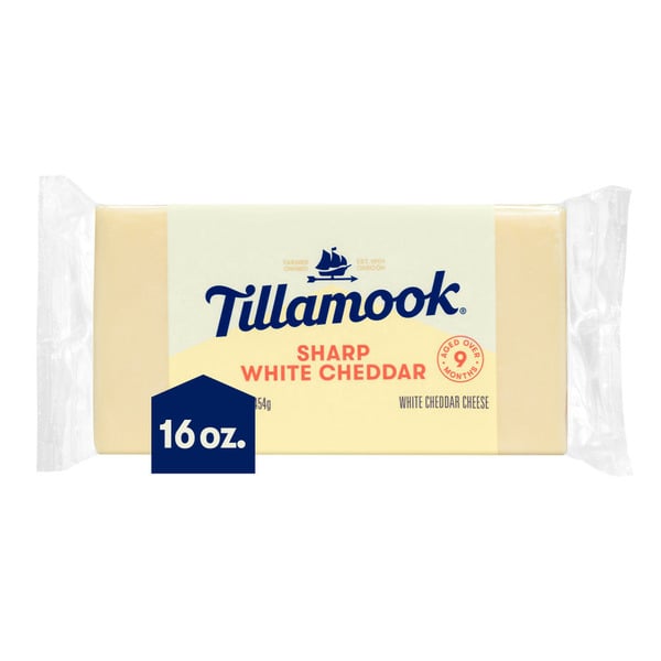 Packaged Cheese Tillamook Sharp White Cheddar Cheese Block hero