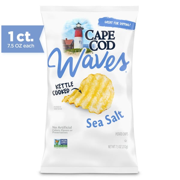 Chips & Pretzels Cape Cod Sea Salt Waves Kettle Cooked Potato Chips hero