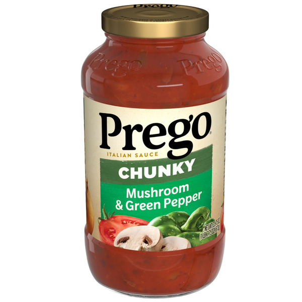 Pasta Sauce Prego Chunky Mushroom and Green Pepper Pasta Sauce hero