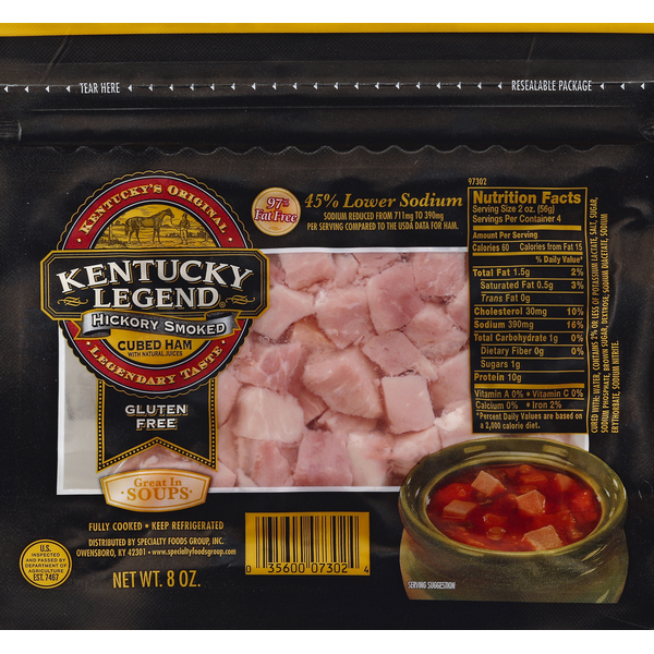 Packaged Meat Kentucky Legend Ham, Cubed, Hickory Smoked hero