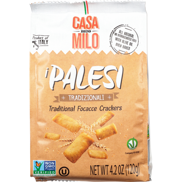 Latino Foods Casa Milo Focacce Crackers, Traditional, Palesi hero