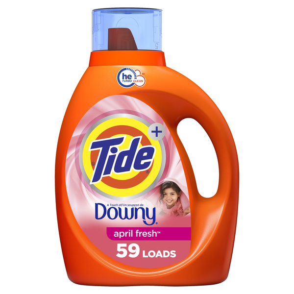 Cleaning Products Tide Plus A Touch of Downy Liquid Laundry Detergent, April Fresh hero