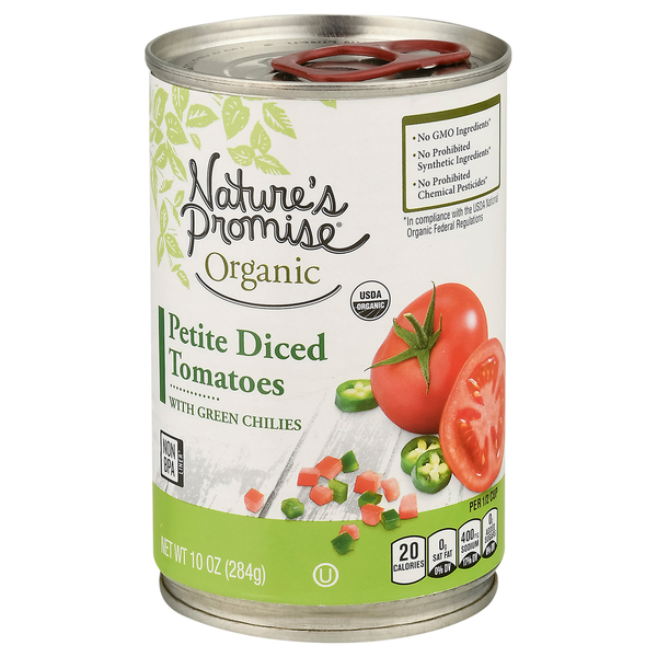 Canned & Jarred Vegetables Nature's Promise Tomatoes, Organic, Petite Diced hero