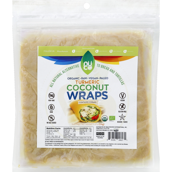 Fresh Dips & Tapenades NUCO Coconut Wraps, Turmeric, 5 Pack hero