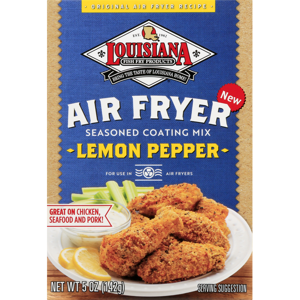 Louisiana Fish Fry Products Seasoned Coating Mix, Lemon Pepper hero