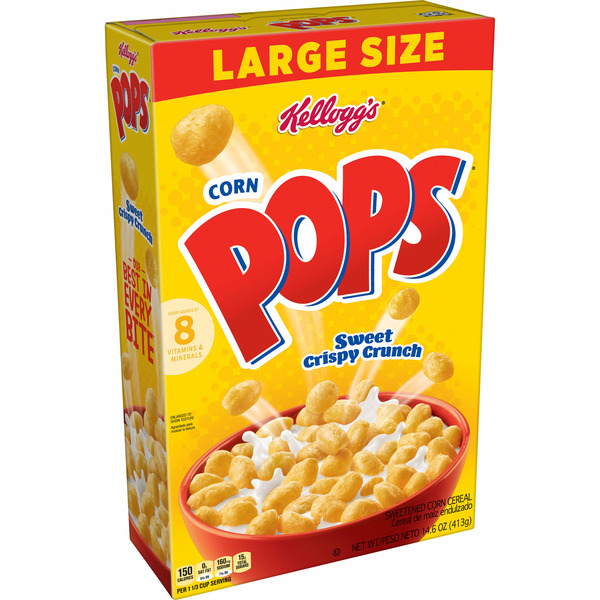 Cereal Kellogg's Corn Pops Breakfast Cereal, 8 Vitamins and Minerals, Original hero