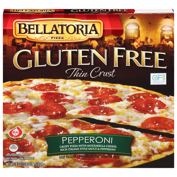 Frozen Pizza Bellatoria Pizza, Gluten Free, Thin Crust, Pepperoni hero