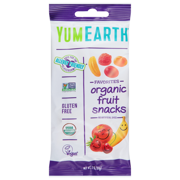 Fruit & Vegetable Snacks YumEarth Fruit Snacks, Organic, Favorites hero