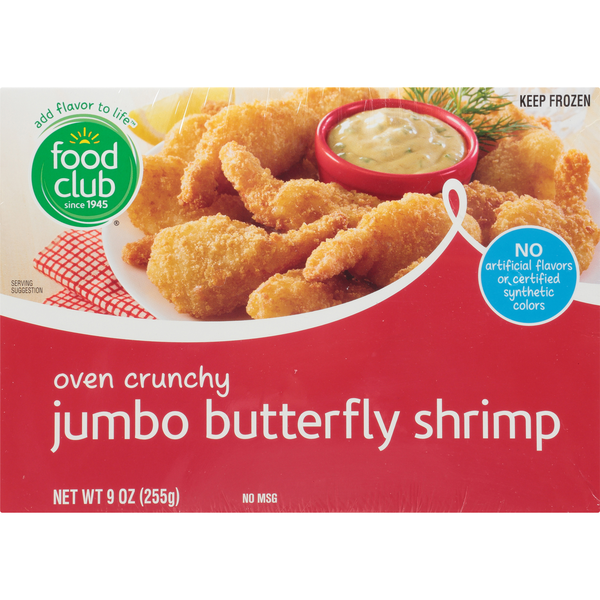 Frozen Meals Food Club Oven Crunchy Jumbo Butterfly Shrimp hero