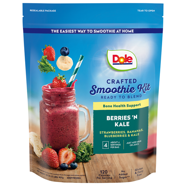 Frozen Produce Dole Fruit & Veggie Blends Berries N Kale Smoothie Mix hero