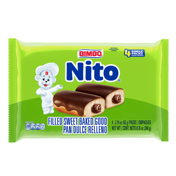 Latino Foods Bimbo  Nito, 4 packs, Chocolate Crème Filled Sweet Baked Good hero