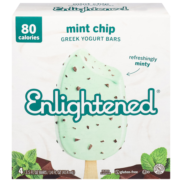 Enlightened Greek Yogurt Bars, Mint Chip, Greek hero