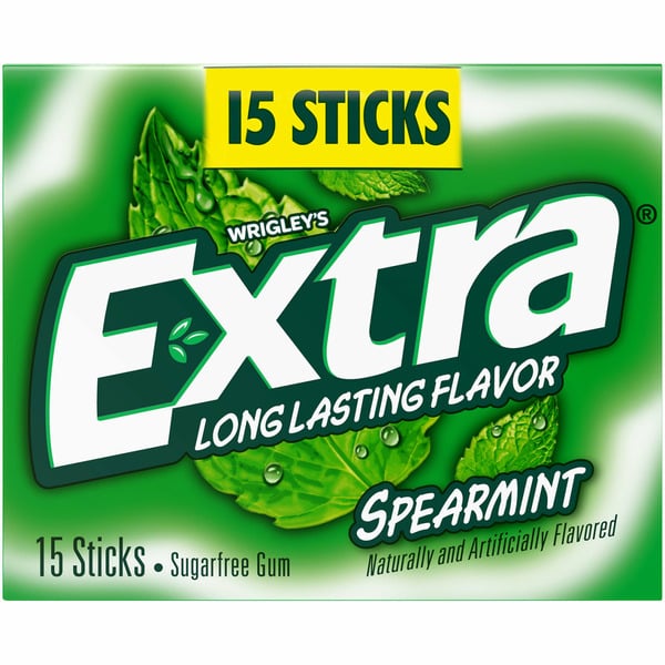 Mint & Gum Extra Gum Spearmint Sugar Free Chewing Gum Single Pack Stick hero