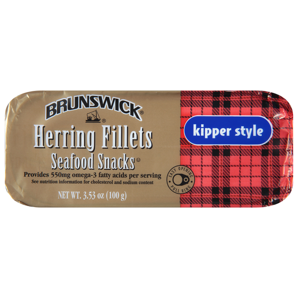 Canned Meat & Seafood Brunswick Kippered Herring Fillets Seafood Snacks hero