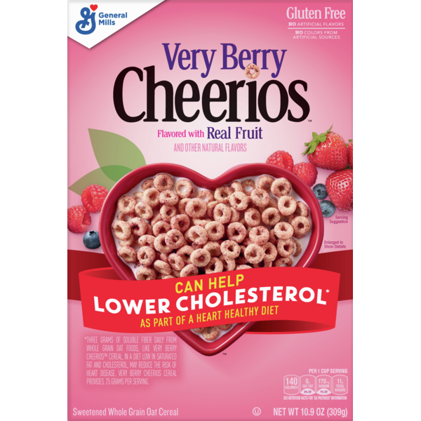 Cereal Cheerios Very Berry , Gluten Free, Breakfast Cereal hero