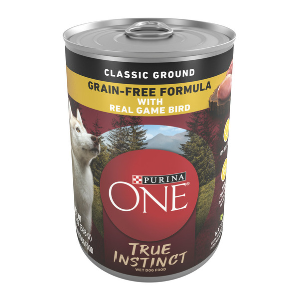 Dog Food & Care Purina ONE Classic Ground Natural Grain Free Wet Dog Food, True Instinct With Real Gamebird hero