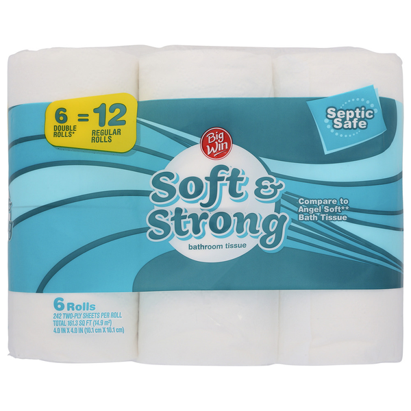 Paper Goods Rite Aid Big Win Soft & Strong Bathroom Tissue 6 Double Rolls hero