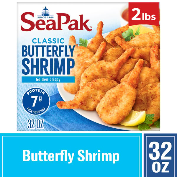 Frozen Meat & Seafood SeaPak Classic Golden Crispy Butterfly Shrimp hero