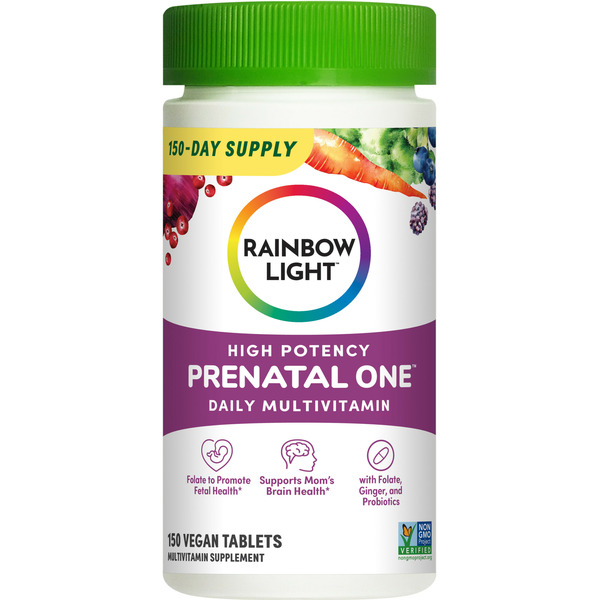 Vitamins & Supplements Rainbow Light Prenatal One Multivitamin; Folate, Ginger and Probiotics; Supports Mom and Baby hero