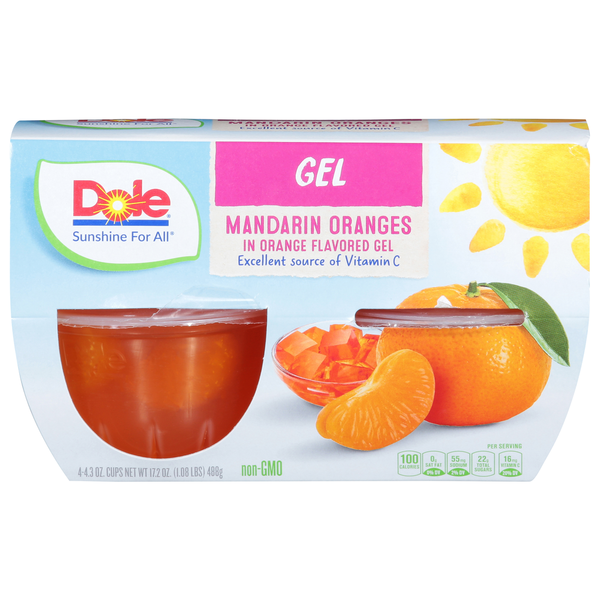 Canned Fruit & Applesauce Dole Mandarin Oranges, in Orange Flavored Gel, Gel hero