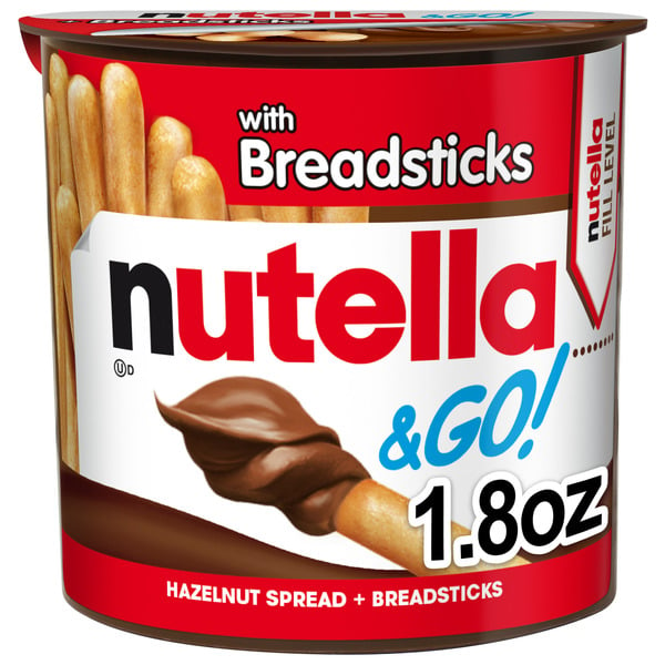 Cookies, Cakes & Pies Nutella & Go Hazelnut and Cocoa Spread with Breadsticks, Snack Cup hero