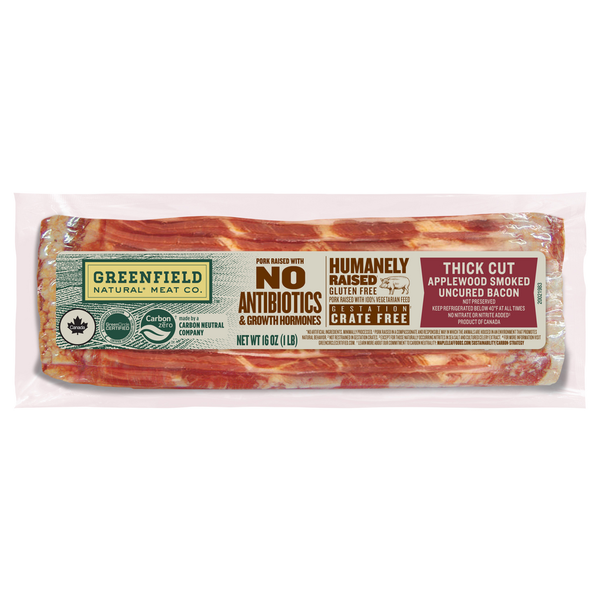 Hot Dogs, Bacon & Sausage Greenfield Natural Meat Co. Thick Cut Applewood Smoked Uncured Bacon hero