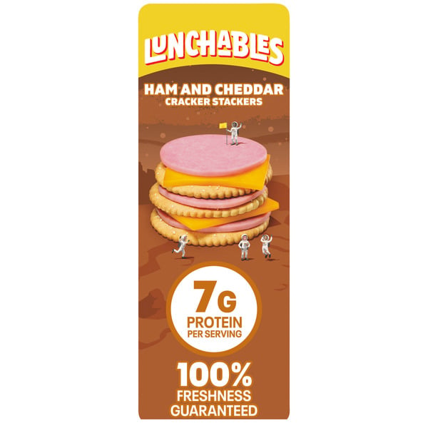 Deli Lunchables Ham & Cheddar Cheese with Crackers Snack Kit hero