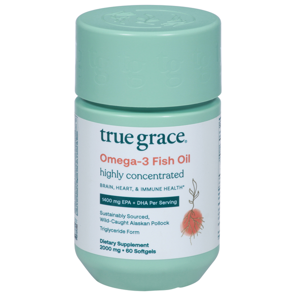 Vitamins & Supplements True Grace Fish Oil, Omega-3, 2000 mg, Softgels hero