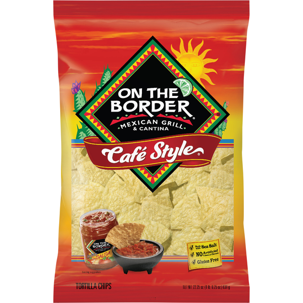 Chips & Pretzels On The Border Tortilla Chips, Cafe Style hero