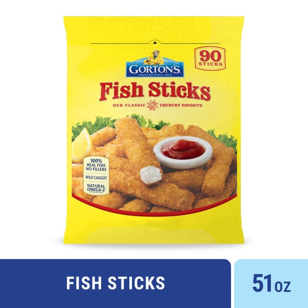 Frozen Meat & Seafood Gorton's Crunchy Breaded Fish Sticks hero