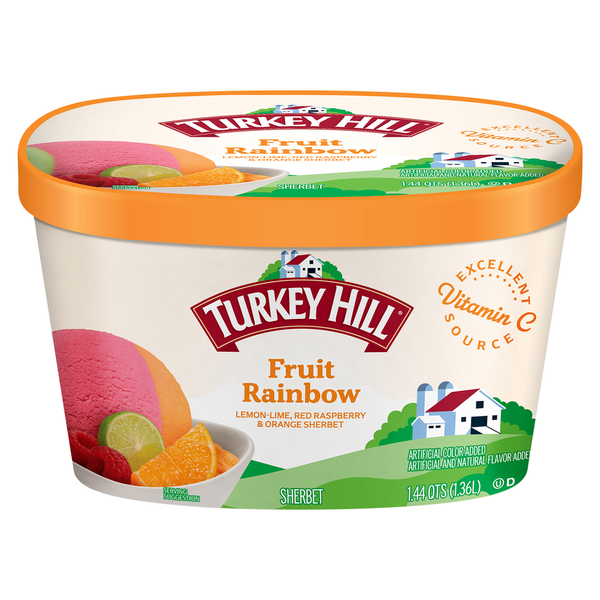 Ice Cream & Ice Turkey Hill Sherbet, Fruit Rainbow hero