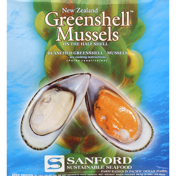 Frozen Meat & Seafood Sanford Sustainable Seafood Mussels New Zealand Greenshell (2 lb) hero