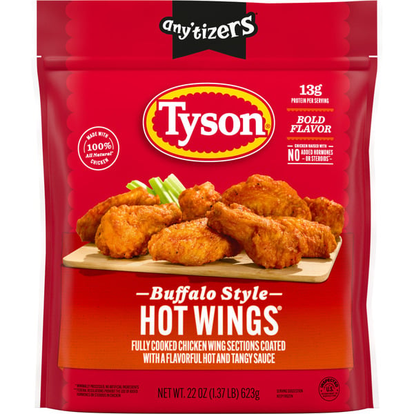 Frozen Appetizers & Sides Tyson Any'tizers Bone In Buffalo Chicken Hot Wings Frozen hero